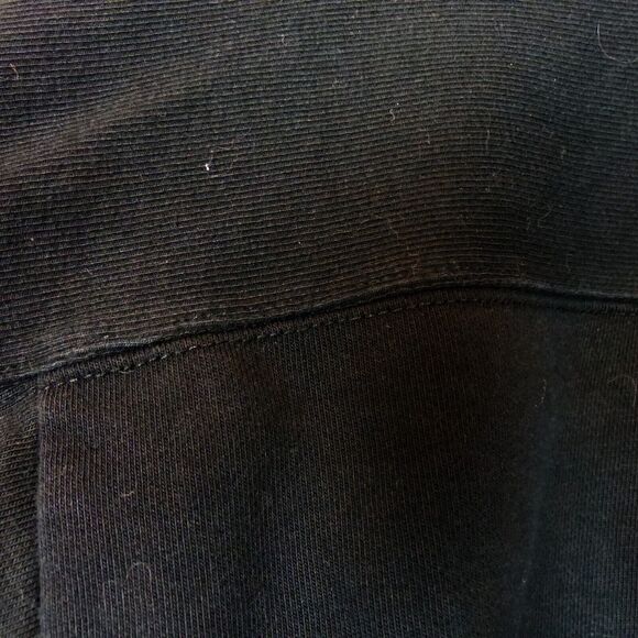 Reiss Arden Hoodie Womens M Black Crop Jersey Rib Zip Relaxed Loungewear Rock - Picture 11 of 14